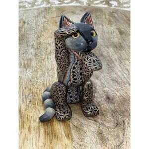 Handcrafted Colorful Polymer Clay CAT JON STUART ANDERSON Millefiori 2015 Fimo